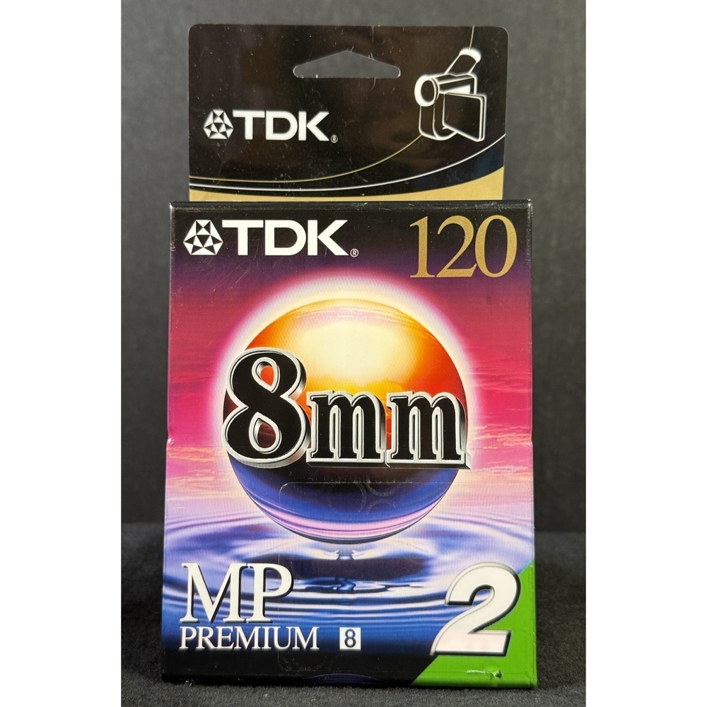 Lot of 2 TDK 8mm 120 MP Premium Hi8 Camcorder Video Blank Tapes 120MP Sealed